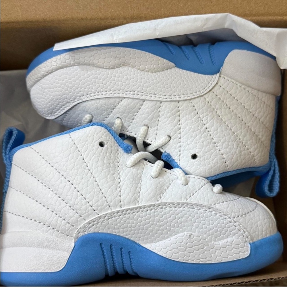 Kids White and Blue Sneakers